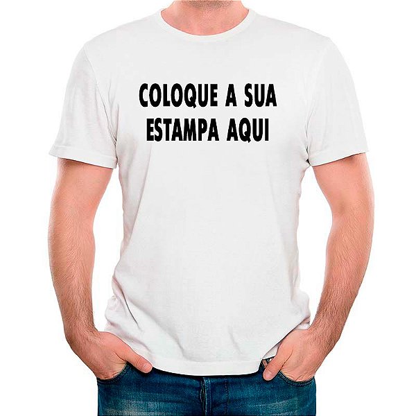 Camiseta com Estampa Personalizada tamanho adulto com mangas curtas na cor branca Premium