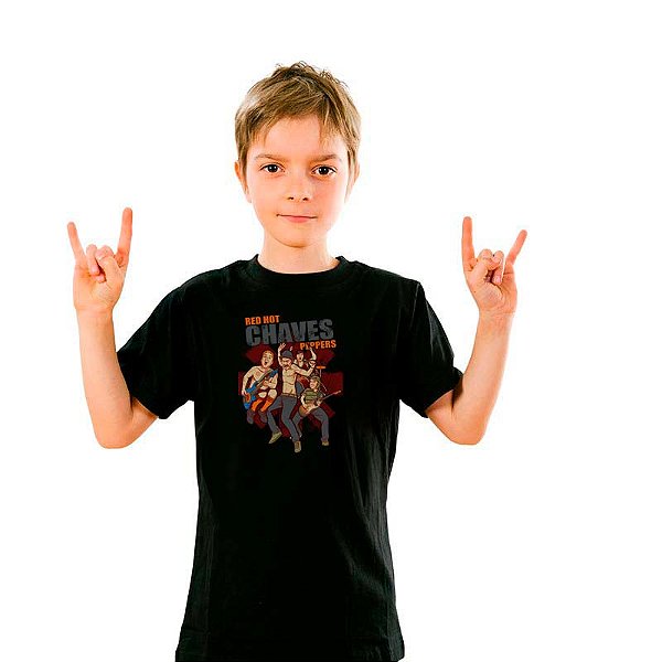 Camiseta Chaves Red Hot Unissex Infantil Preta