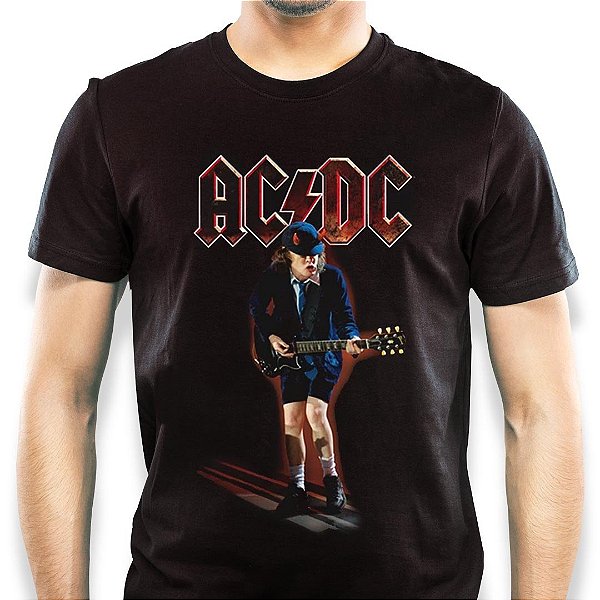 Oferta Relâmpago - Camiseta AC/DC Live At River Plate tamanho adulto Masculina na cor preta Classics