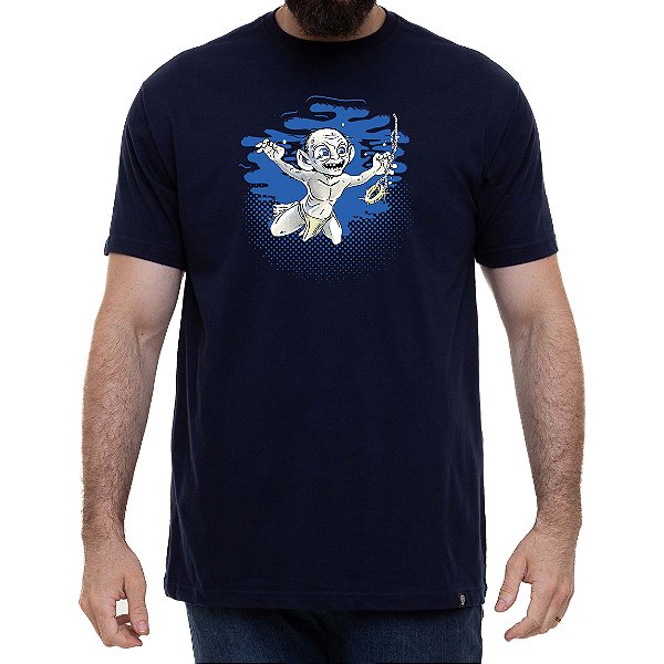 Camiseta My precious nevermind tamanho adulto com mangas curtas na cor azul marinho Premium