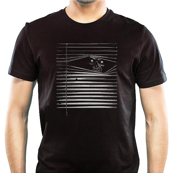 Camiseta demonic shutter adulto com mangas curtas na cor Preta Premium