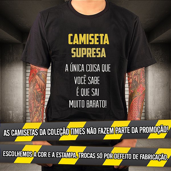 Camiseta Surpresa para adulto com mangas curtas