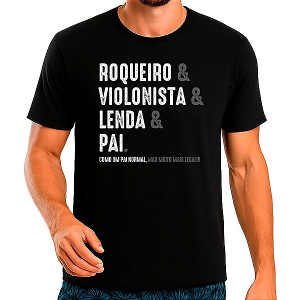 Camiseta Pai Violonista tamanho adulto com mangas curtas na cor preta