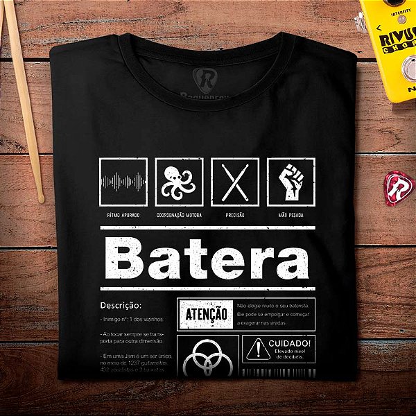 Oferta Relâmpago - Camiseta G masculina premium Batera Composição