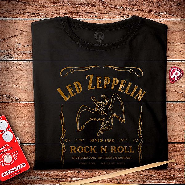 Oferta Relâmpago - Camiseta XG Led Zeppelin Whisky Preta Premium