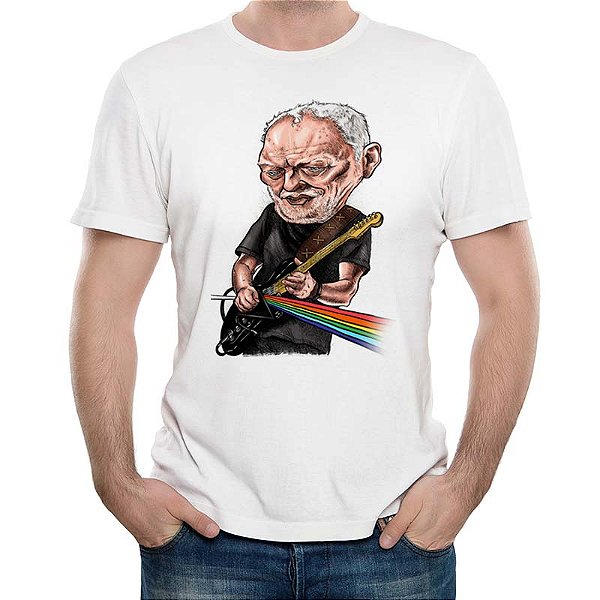 Camiseta White Side of the Moon tamanho adulto com mangas curtas na cor branca