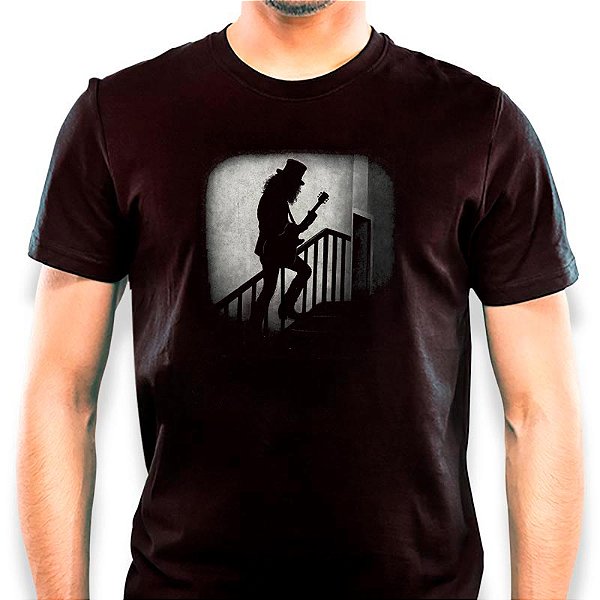 Camiseta Nosferatu Guitarrista tamanho adulto com mangas curtas na cor preta