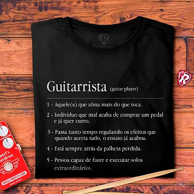 Oferta Relâmpago - Camiseta XG Masculina Preta Significado de Guitarrista Premium