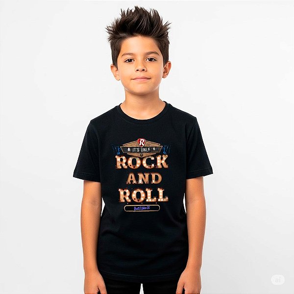 Camiseta Only Rock Unissex Infantil Preta