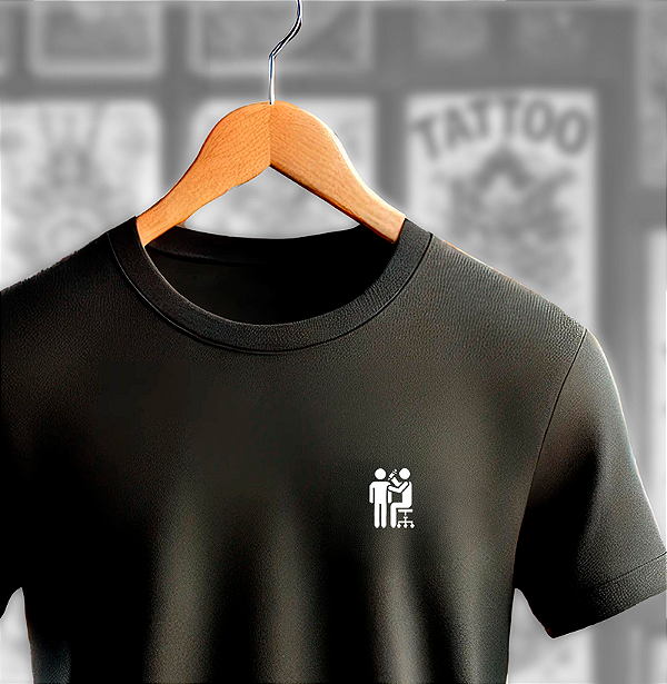 Camiseta Tattoo Pictograma tamanho adulto na cor preta premium