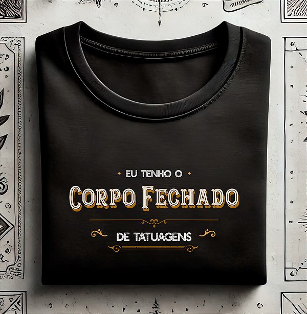 Camiseta Camiseta corpo fechado tamanho adulto na cor preta premium