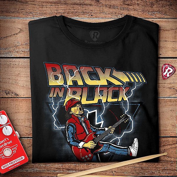 Oferta Relâmpago - Camiseta Angus Young Back In Black de volta para o futuro Premium