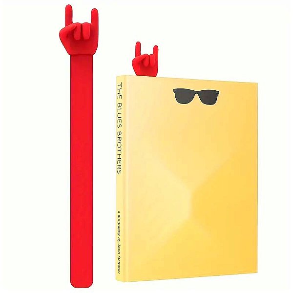 Marcador de Livro de Silicone Mãozinha do Rock - 1 unidade