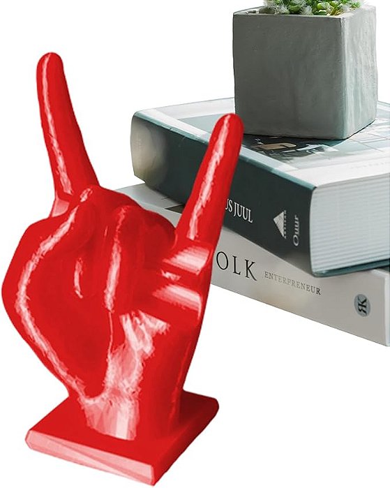 Suporte para Baquetas Mão do Rock Vermelho