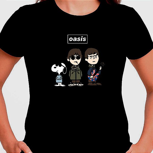Camiseta Oasis irmão Gallagher tamanho adulto na cor preta com mangas curtas premium