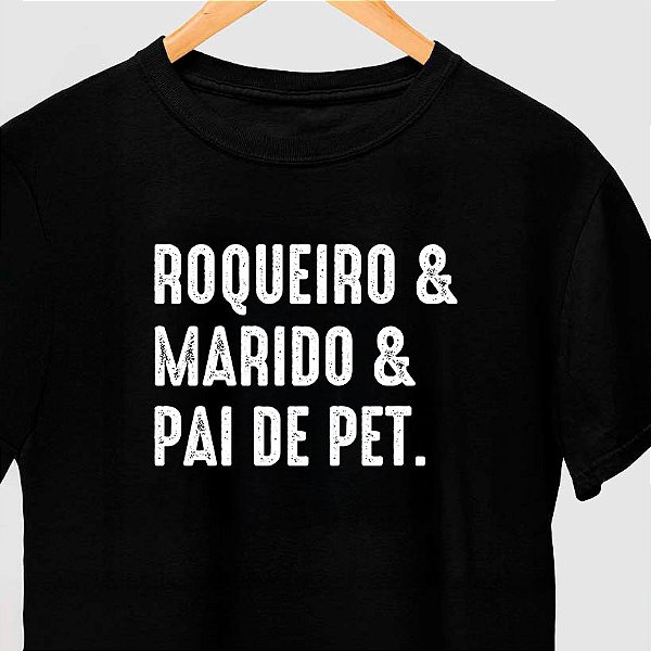 Camiseta Pai de Pet Masculina com mangas curtas na cor preta premium