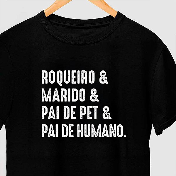 Camiseta Pai de Humano Masculina com mangas curtas na cor preta premium