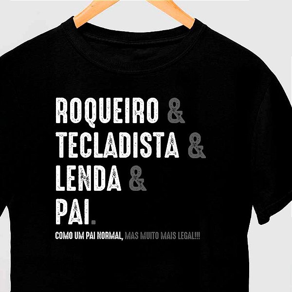 Camiseta Pai Tecladista tamanho adulto com mangas curtas na cor preta premium
