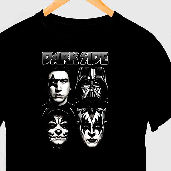 Camiseta Kiss Dark Side com mangas curtas na cor preta premium