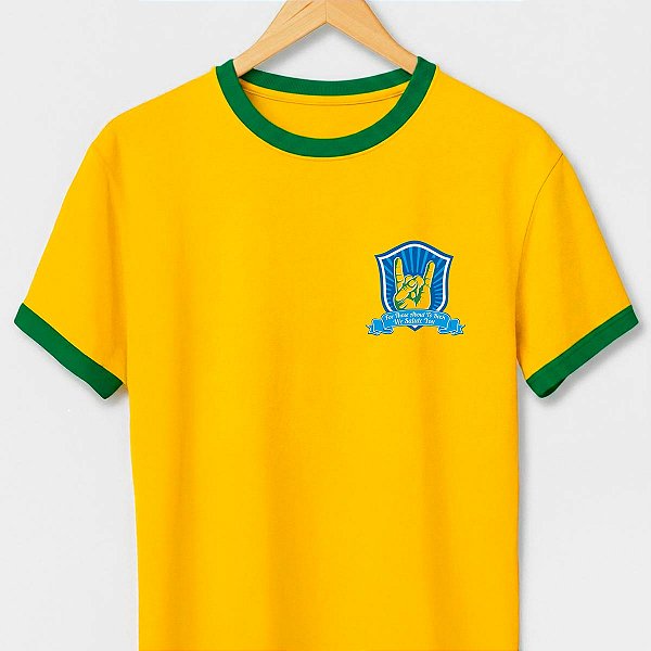 Camiseta For those about rock com gola e punhos verdes com mangas curtas premium