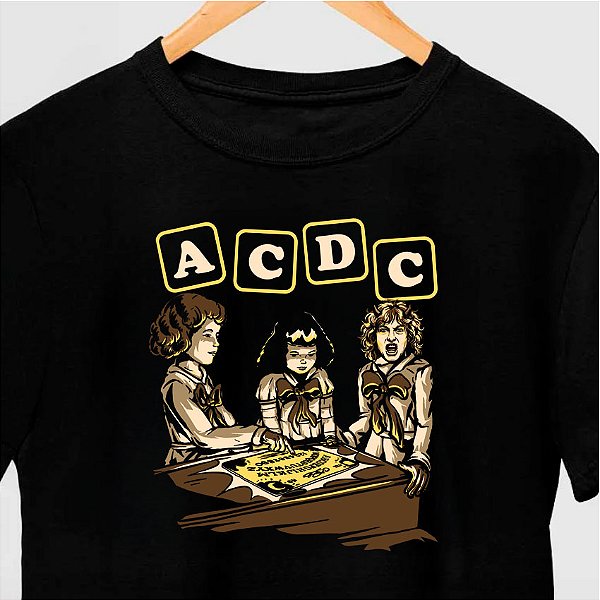 Camiseta Espirito do Rock tamanho adulto com mangas curtas na cor Preta Premium