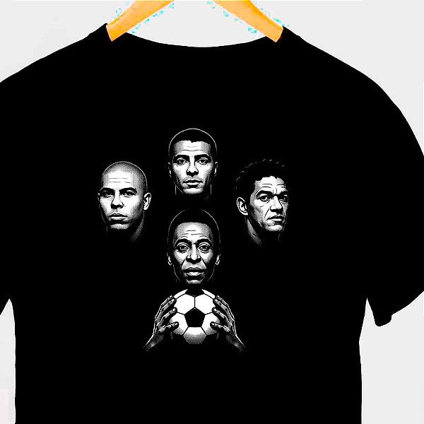 Camiseta Brasil Lendas Rhapsody na cor preta com mangas curtas premium