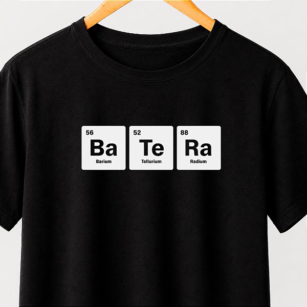 Camiseta Batera Elementos Químicos masculina preta de mangas curtas premium