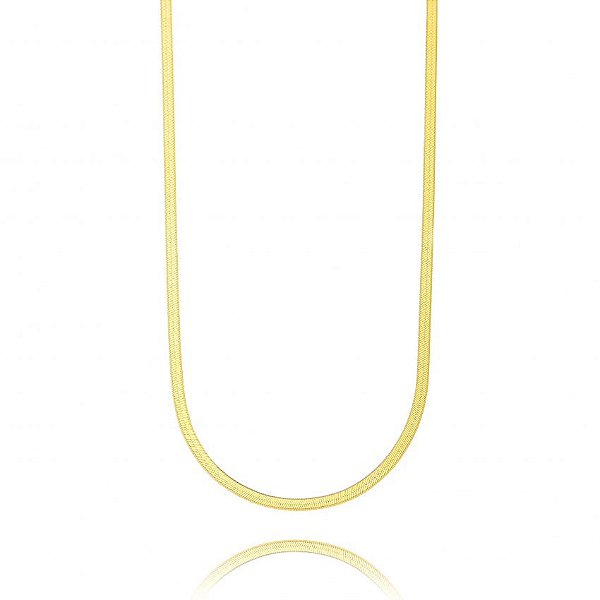 Choker fita 2mm Banho Ouro