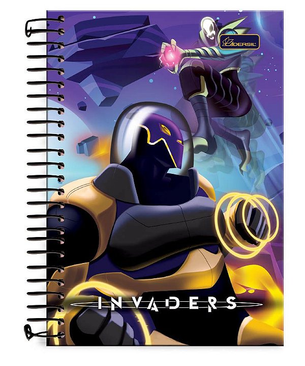 Caderno ¼ capa dura Invaders IV1402