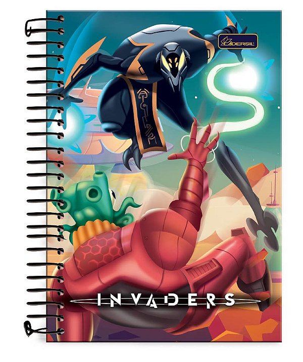 Caderno ¼ capa dura Invaders IV1404