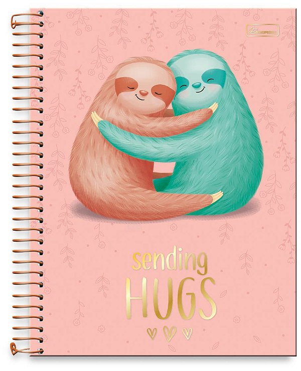 Caderno universitário 10 matérias capa dura Sending Hugs SH03
