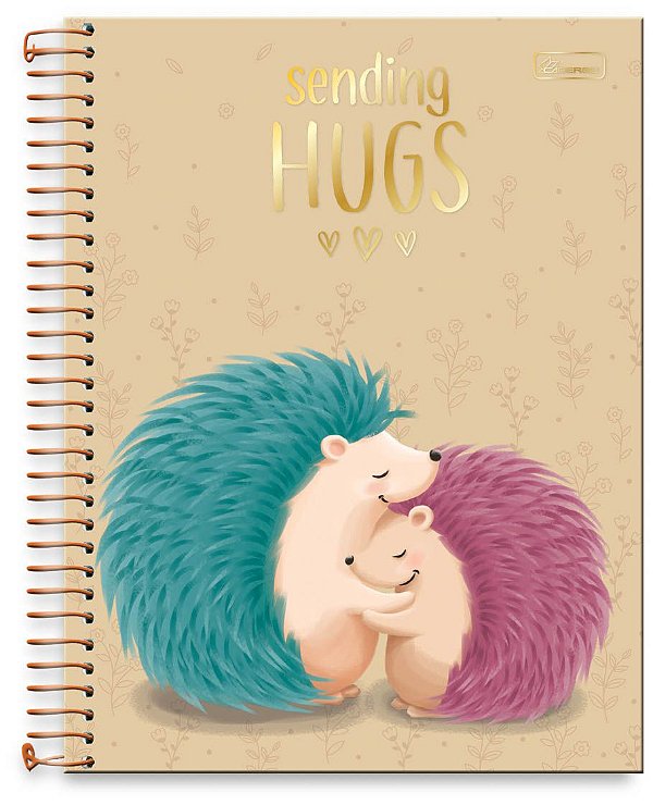 Caderno universitário 15 matérias capa dura Sending Hugs SH04