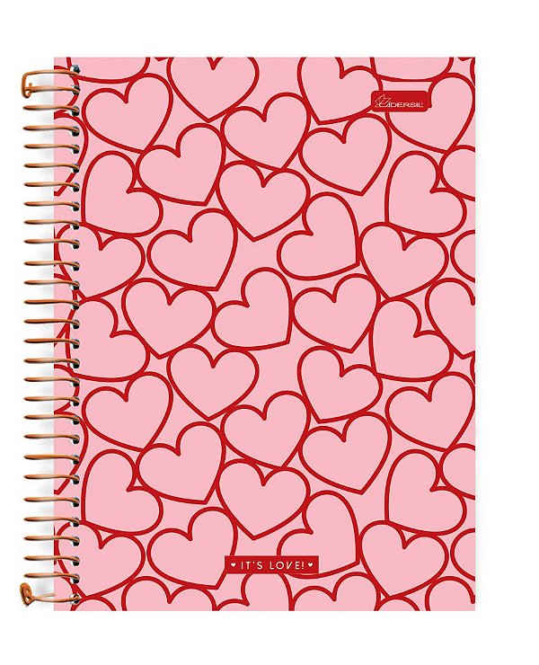 Caderno colegial 15 matérias capa dura It's Love IL03