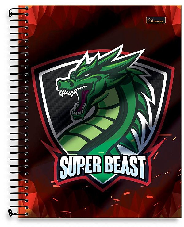 Caderno universitário 01 matéria capa dura Super Beast SB04