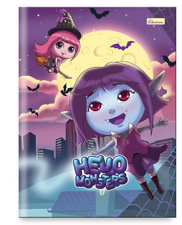 Caderno Capa Dura Costurado Brochura ¼ Hello Monsters HMNB1402