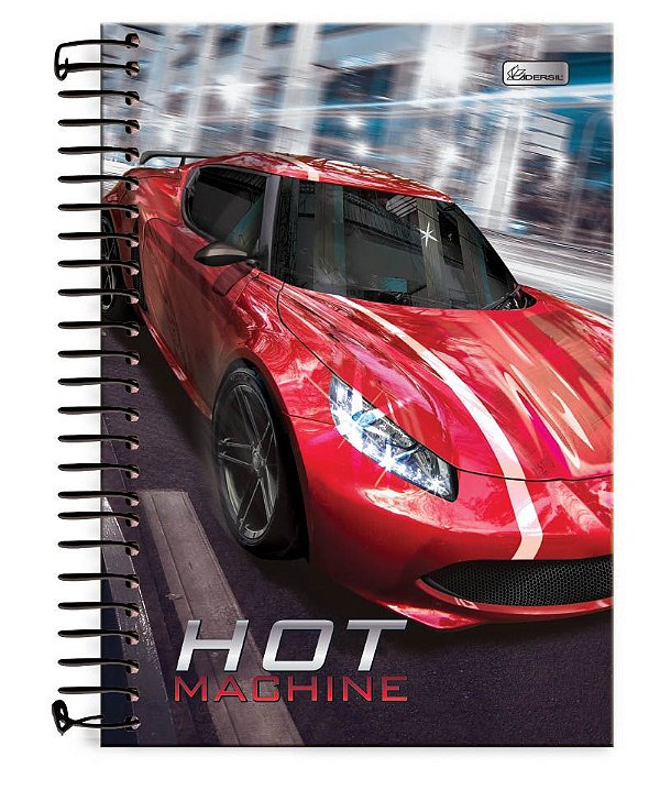 Caderno ¼ capa dura Hot Machine HM1401
