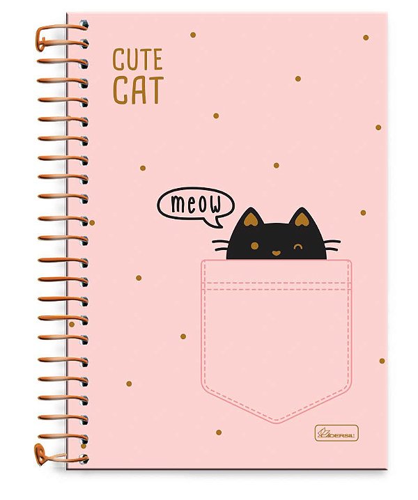 Caderno ¼ capa dura Cute Cat CC1404