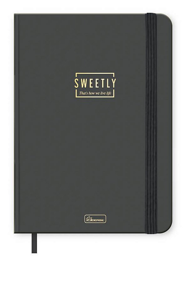 Caderneta Costurada com Elástico Capa Dura Sweetly SWCC03
