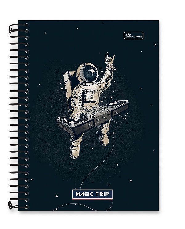Caderno colegial 10 matérias capa dura Magic Trip MT02