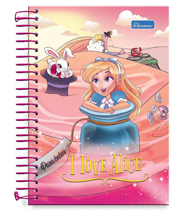 Caderno ¼ capa dura I Love Alice ILA1403