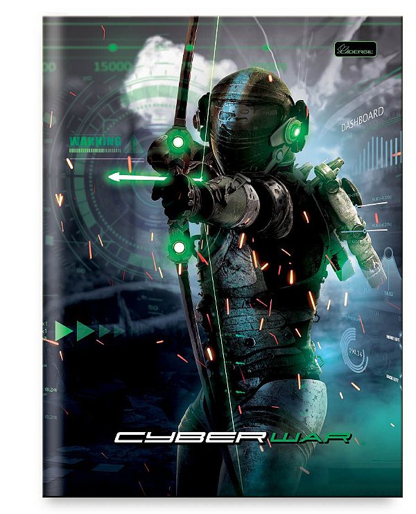 Caderno Capa Dura Costurado Brochura Univ. Cyber War CWB01