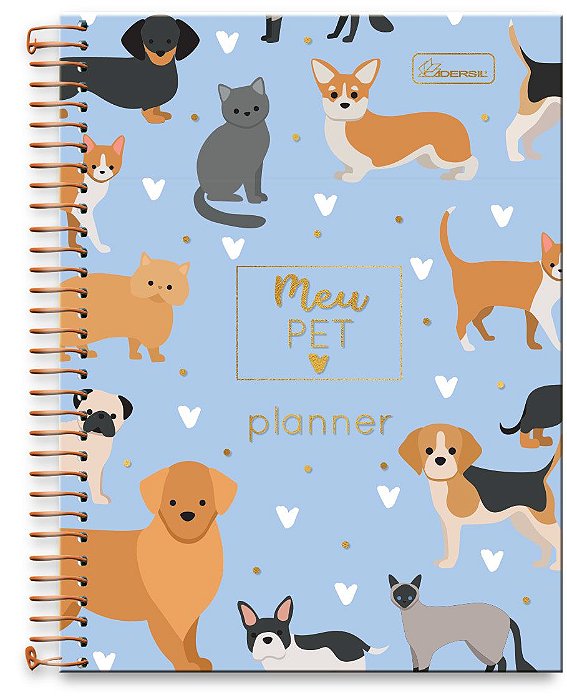 Planner Espiralado 1/4 Capa Dura Permanente Meu Pet Planner MPP01