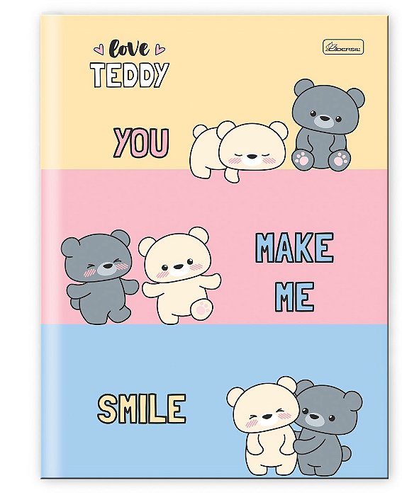 Caderno Capa Dura Costurado Brochura ¼ Love Teddy LTB1403