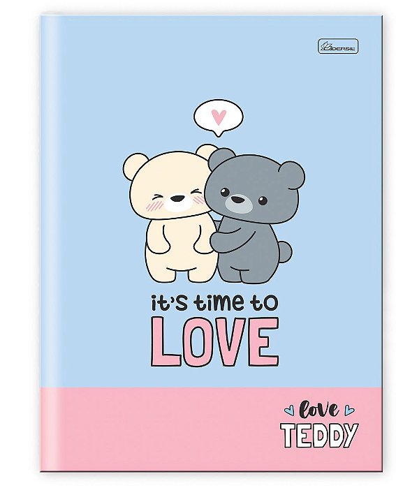 Caderno Capa Dura Costurado Brochura Univ. Love Teddy LTB01