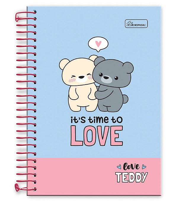 Caderno ¼ capa dura Love Teddy LT1401