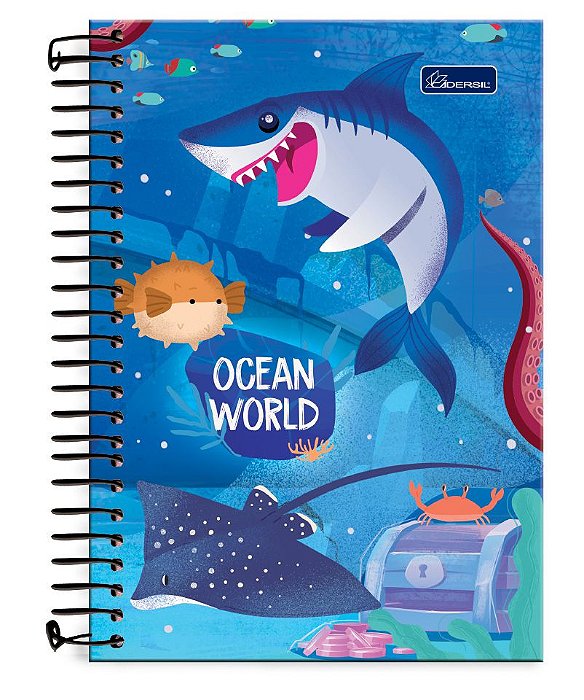 Caderno ¼ capa dura Ocean World OW1402