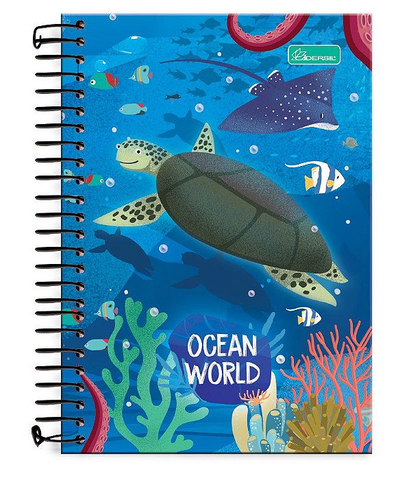 Caderno ¼ capa dura Ocean World OW1404