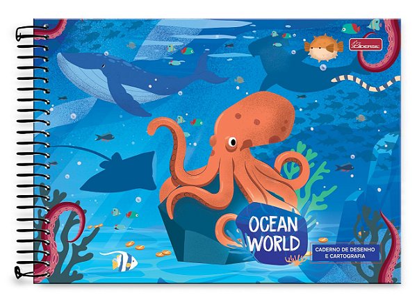 Caderno de Desenho Capa Dura Ocean World OWD01