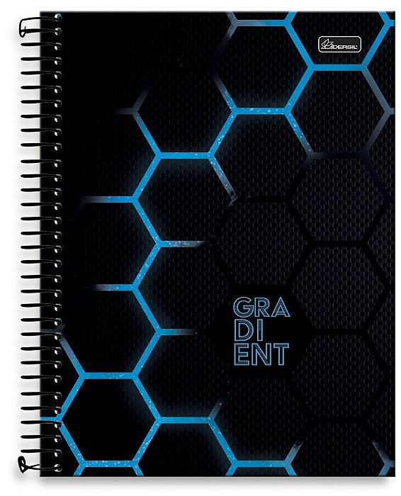 Caderno universitário 10 matérias capa dura Gradient GR01