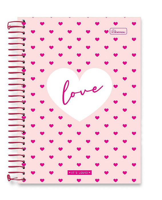 Caderno colegial 10 matérias capa dura It's Love IL02
